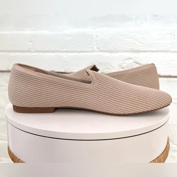 Vivaia Samantha Square Toed Loafer in Almond Tan Eco Friendly Shoes Recycled