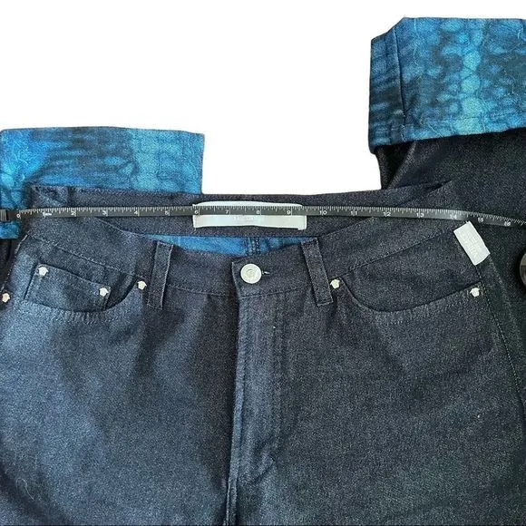 VNTG Versace Jeans Couture Cuffed Contrast Lined Capri Jeans US 8 EU 30 FR 44