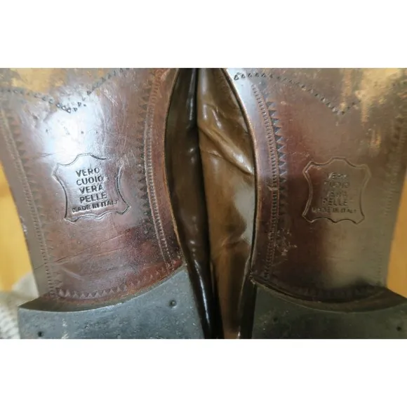 VTG Bally Brown Leather Tassel Dress Loafers Woven Toe Men's 9 M Made in Italy