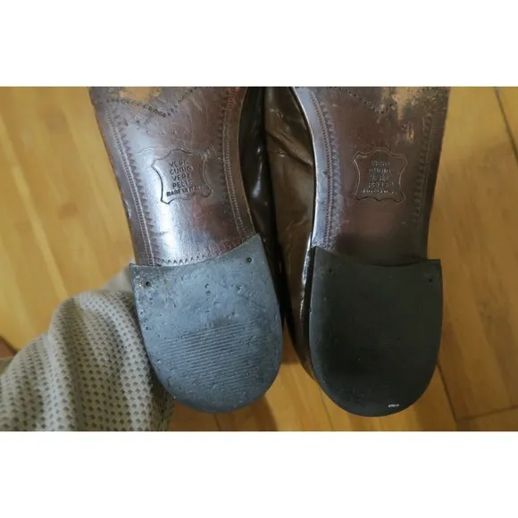 VTG Bally Brown Leather Tassel Dress Loafers Woven Toe Men's 9 M Made in Italy
