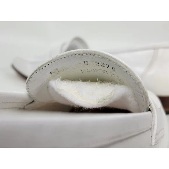 Vtg Florsheim Mens‎ White Woven Leather Loafers Italy 10 C
