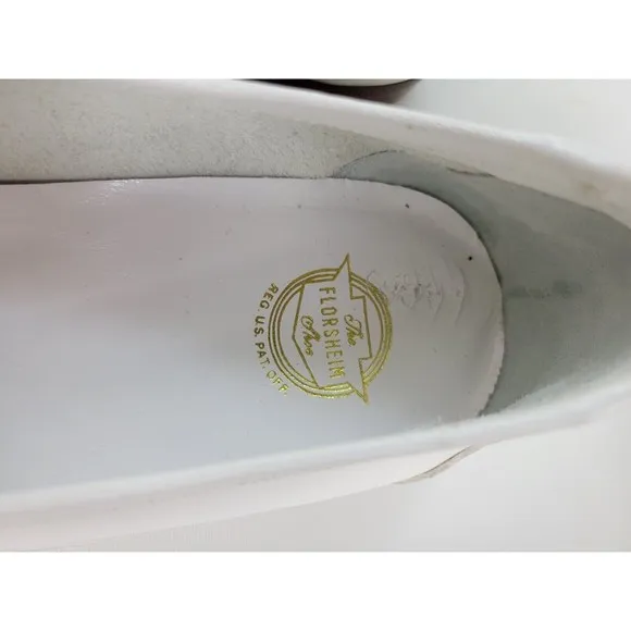 Vtg Florsheim Mens‎ White Woven Leather Loafers Italy 10 C