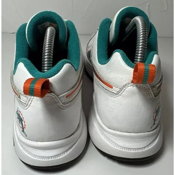 VTG Reebok NFL Miami Dolphins DMX Ride White Teal Green Low Top Sneakers Mens 8