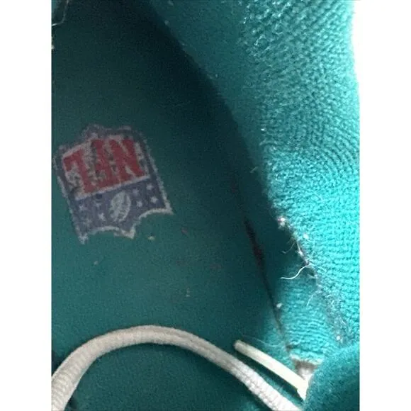 VTG Reebok NFL Miami Dolphins DMX Ride White Teal Green Low Top Sneakers Mens 8
