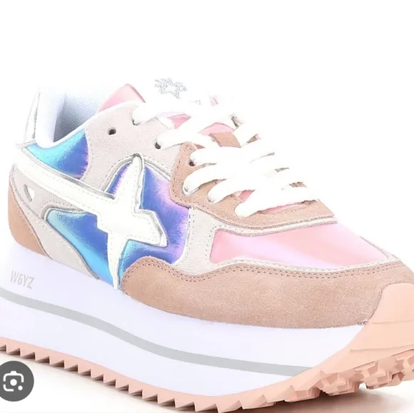 W6YZ Deva Suede Lace-Up Platform Sneakers