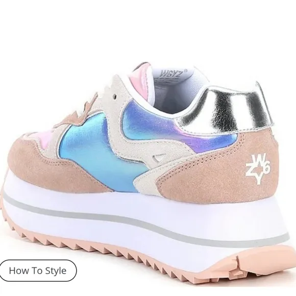W6YZ Deva Suede Lace-Up Platform Sneakers