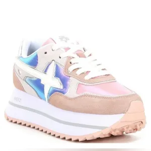 W6YZ Deva Suede Lace-Up Platform Sneakers