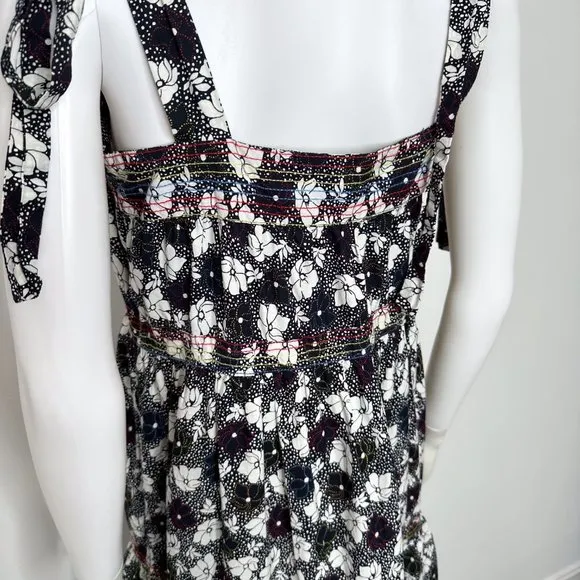 WARM Clothing Big Love Floral Print Tie Strap Tiered Maxi Dress Size 2/M