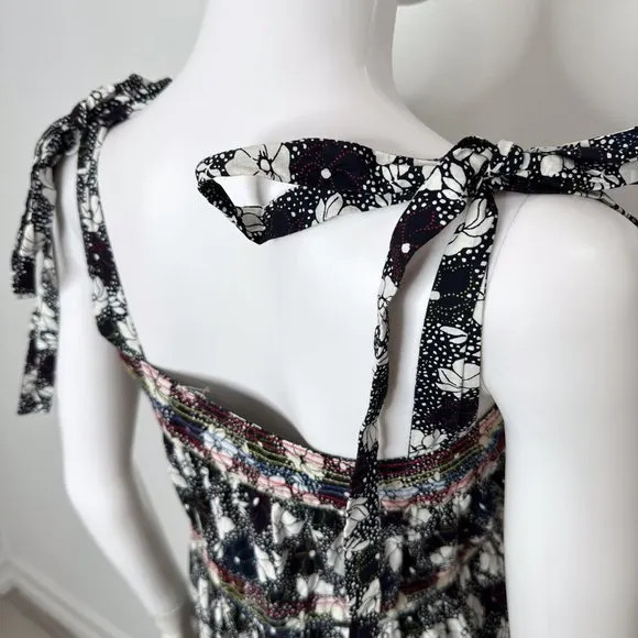 WARM Clothing Big Love Floral Print Tie Strap Tiered Maxi Dress Size 2/M