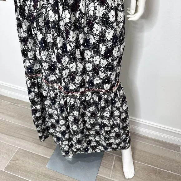 WARM Clothing Big Love Floral Print Tie Strap Tiered Maxi Dress Size 2/M