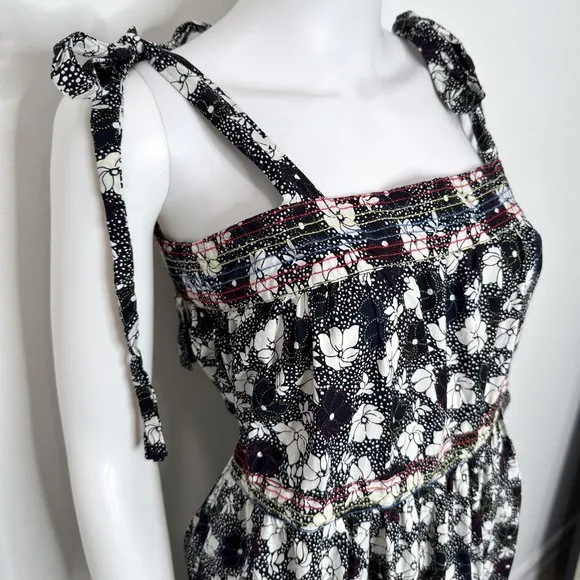WARM Clothing Big Love Floral Print Tie Strap Tiered Maxi Dress Size 2/M
