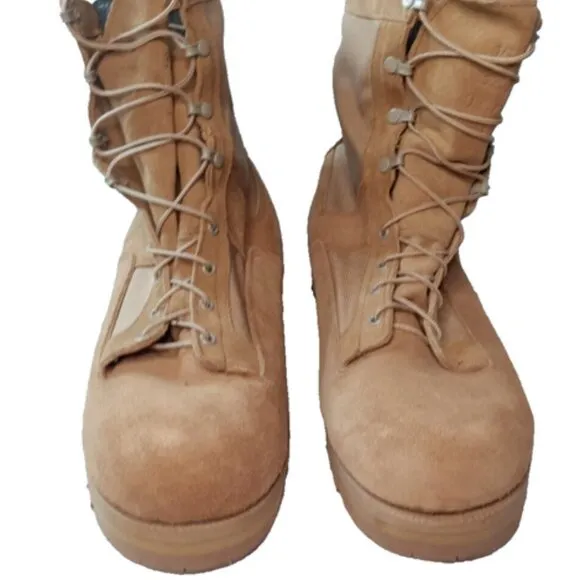 Wellco Combat Boot Men's Size 15.5 EW~ Extra Wide Canvas, Suede, Leather Tan