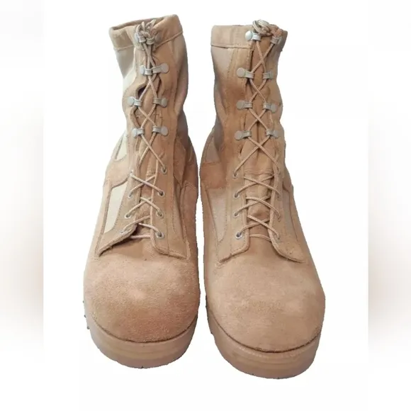 Wellco Combat Boot Men's Size 15.5 EW~ Extra Wide Canvas, Suede, Leather Tan