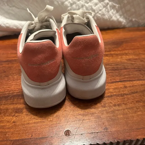 White and Pink Platform Sneakers