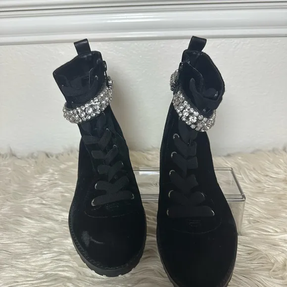 White House Black Market Hasley Velvet Combat Boots