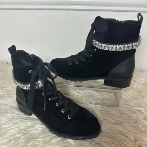 White House Black Market Hasley Velvet Combat Boots