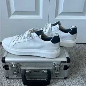 White Low-Top Sneakers with Rubber Sole