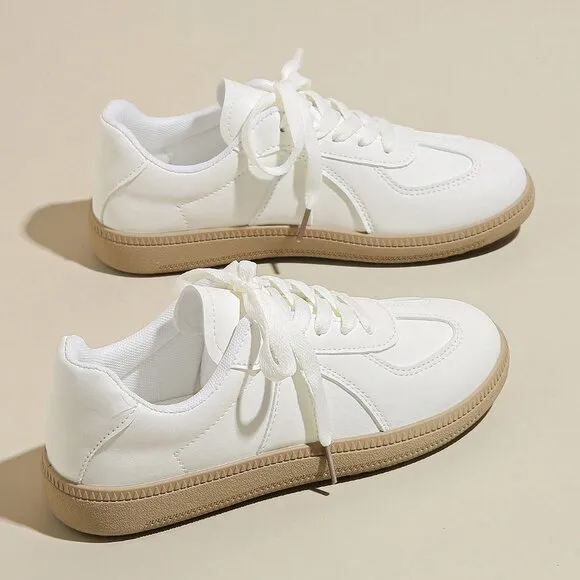 White Women's Round-Toe Low-Top Casual sneakers