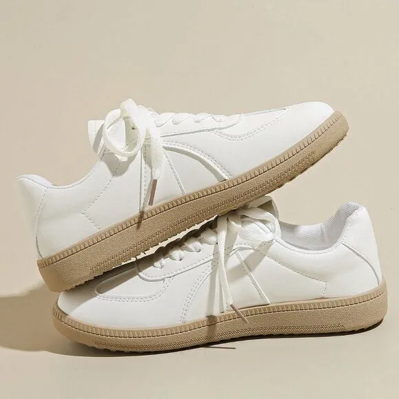 White Women's Round-Toe Low-Top Casual sneakers