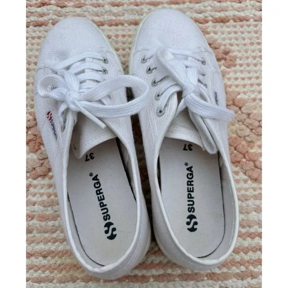 White Women's Superga 2790 Platform Sneakers 37 US 6.5