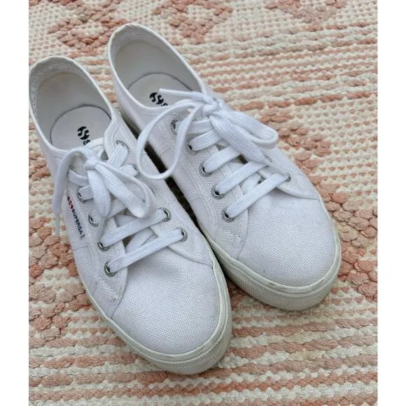 White Women's Superga 2790 Platform Sneakers 37 US 6.5