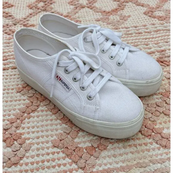 White Women's Superga 2790 Platform Sneakers 37 US 6.5