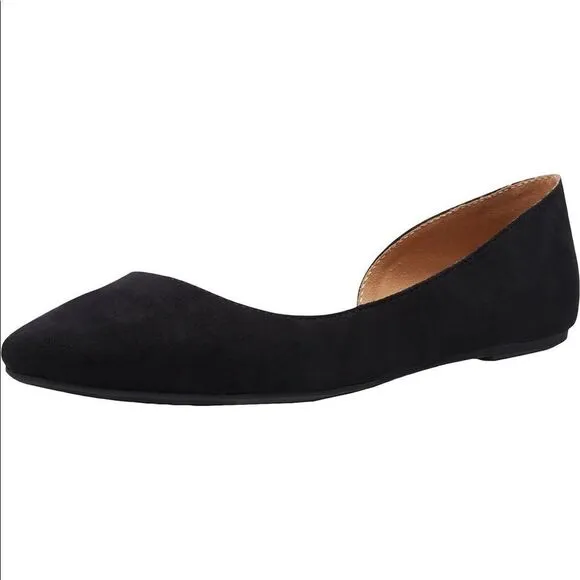 Wild Pair Mabel d'Orsay Black Flats 10M NWB