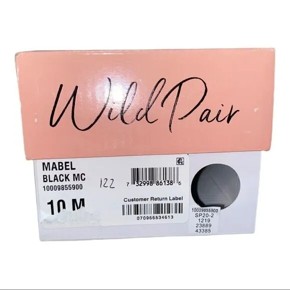 Wild Pair Mabel d'Orsay Black Flats 10M NWB