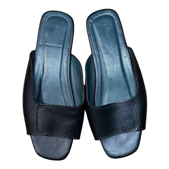 Wilder Black Leather Maude Slide Sandals - 7