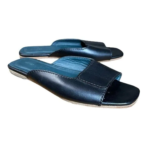 Wilder Black Leather Maude Slide Sandals - 7