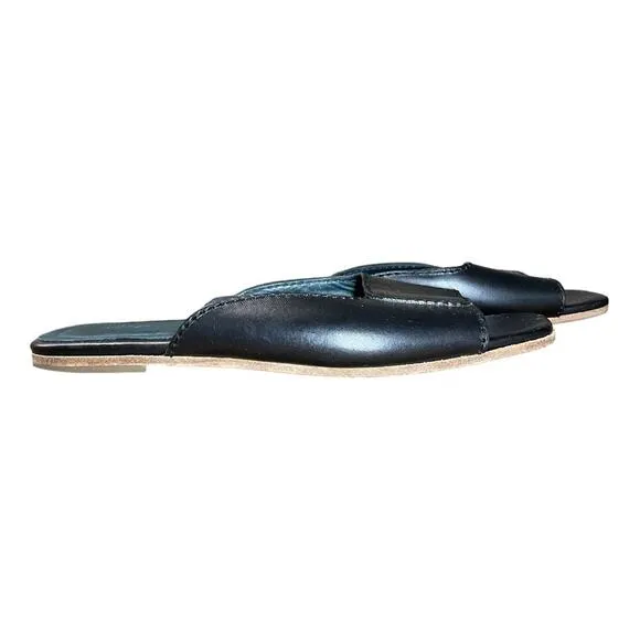 Wilder Black Leather Maude Slide Sandals - 7