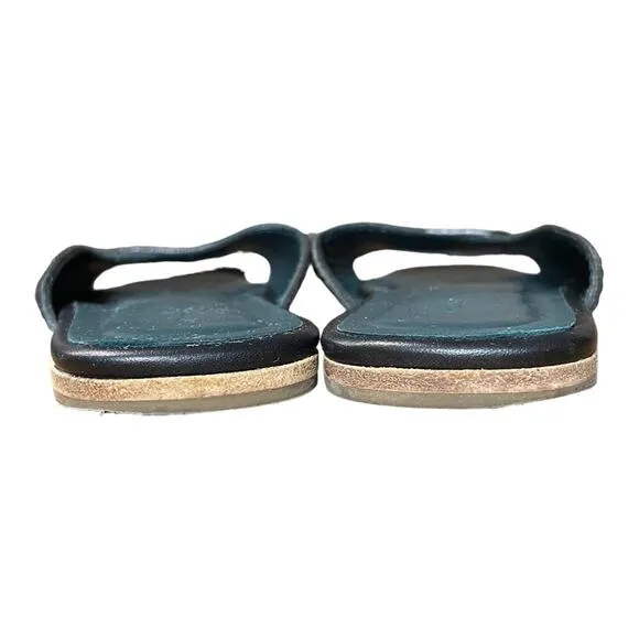 Wilder Black Leather Maude Slide Sandals - 7
