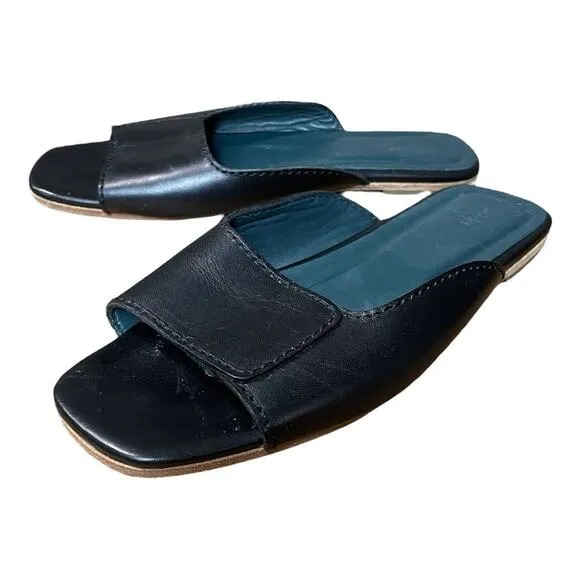 Wilder Black Leather Maude Slide Sandals - 7