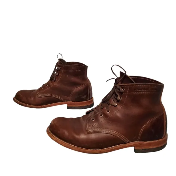 Wolverine 1000 Mile Boot Brown Leather Lace-Up Combat Boots Women's Size 8.5B