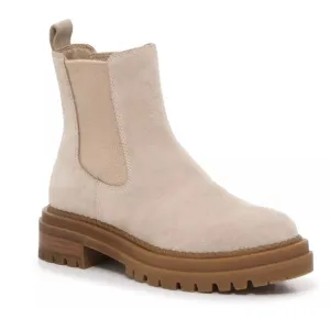 Woman's Boots Steve Madden Chelsy Chelsea Bootie Beige/Tan Suede Sz 11 NWT