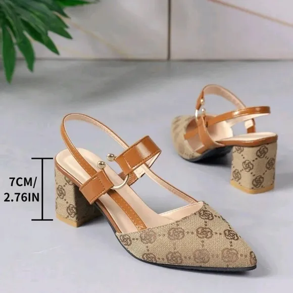 Women Spring And Autumn Square Weave Air Permeable Linen High-Heel Sandals