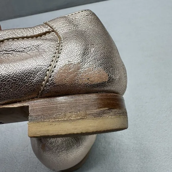 Womens 6.5 / EU 36.5 AGL Monika Cap Toe Rose Gold Leather Ballet Flats Italian