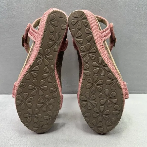 Womens 9-9.5 Aetrex Sydney Espadrille Wedge Quarter Strap Azalea Pink Sandals
