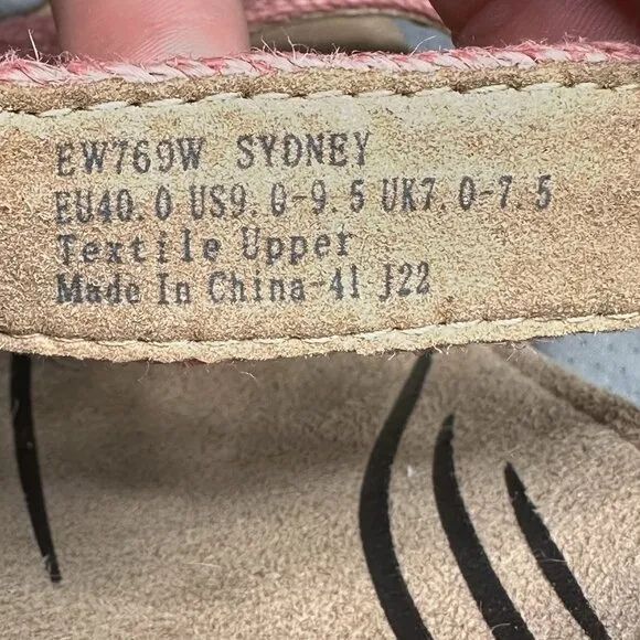 Womens 9-9.5 Aetrex Sydney Espadrille Wedge Quarter Strap Azalea Pink Sandals