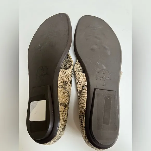 Women's Beige Snakeskin Sandals Size 10 made in Italy