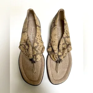 Women's Beige Snakeskin Sandals Size 10 made in Italy