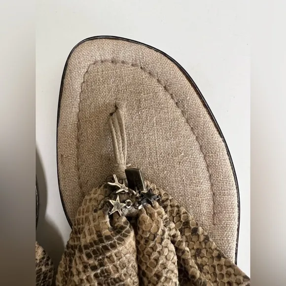 Women's Beige Snakeskin Sandals Size 10 made in Italy