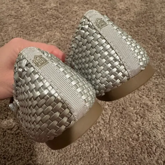 Women’s Birdies The Starling Silver Woven Slip On Vegan Leather Loafers