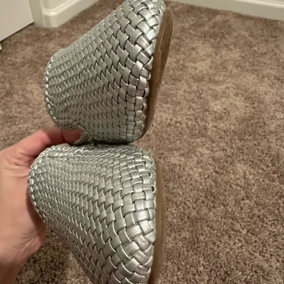 Women’s Birdies The Starling Silver Woven Slip On Vegan Leather Loafers