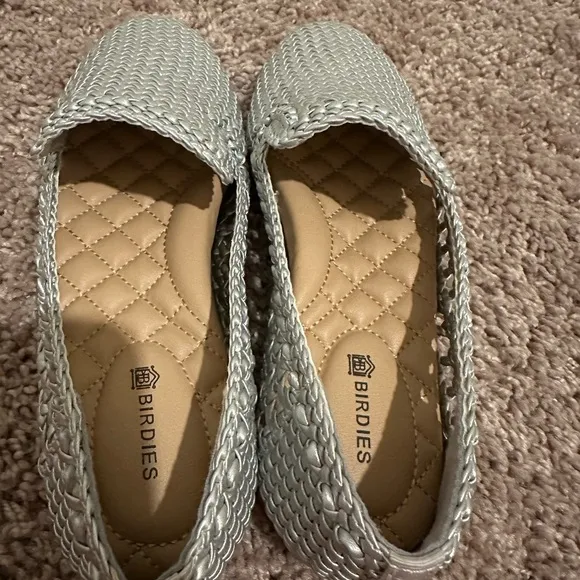 Women’s Birdies The Starling Silver Woven Slip On Vegan Leather Loafers