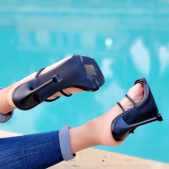 Women's Black Square Toe Ring Sandals