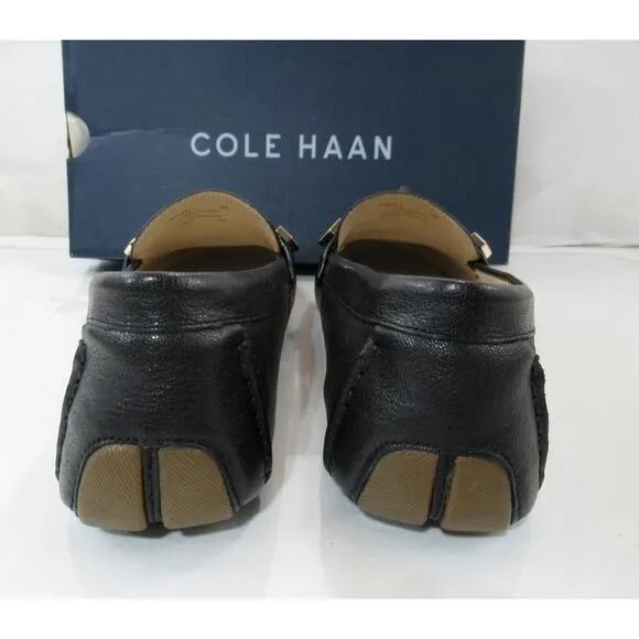 Women's Cole Haan Evelyn Bow Driver Moccasin Loafer Shoes Leather Black Size 9