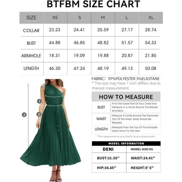 Women's Drawstring One Shoulder Maxi Dresses Solid Dark Green