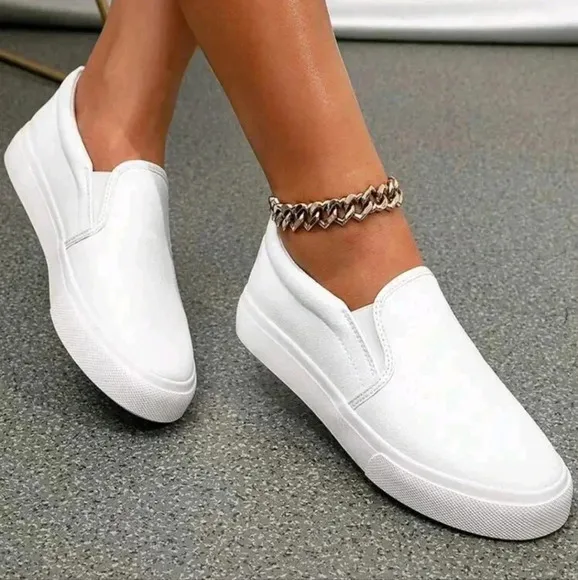 Women's Leather Slip-On Loafers, Walking Shoes, Fashionable Casual Shoes