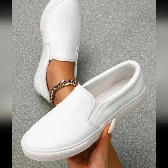 Women's Leather Slip-On Loafers, Walking Shoes, Fashionable Casual Shoes